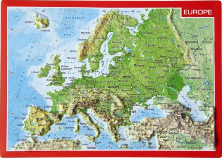 Carte postale Europe en relief Carte postale Europe en relief