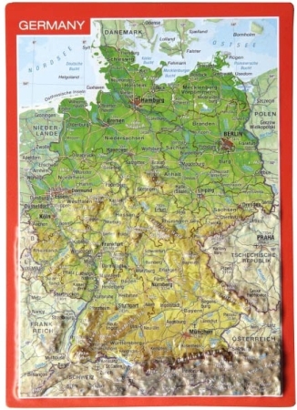Allemagne Carte postale en relief Allemagne Carte postale en relief