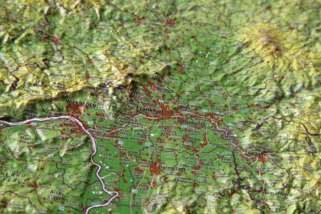 Carte en relief 3D Hesse grande