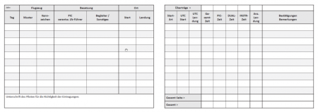 Carnet de vol pilote de planeur EASA Basic