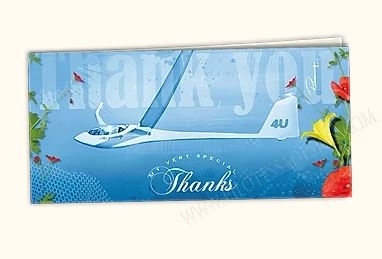 Carte de voeux planeur Thank you Carte de voeux planeur Thank you