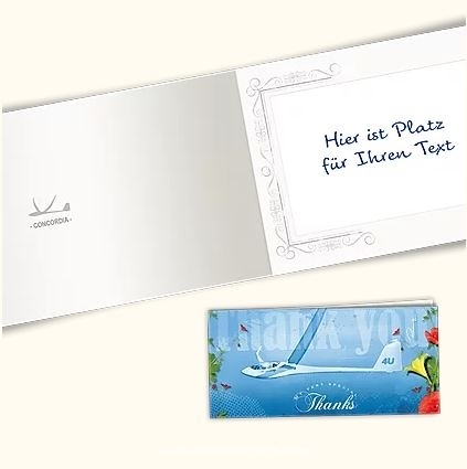 Carte de voeux planeur Thank you