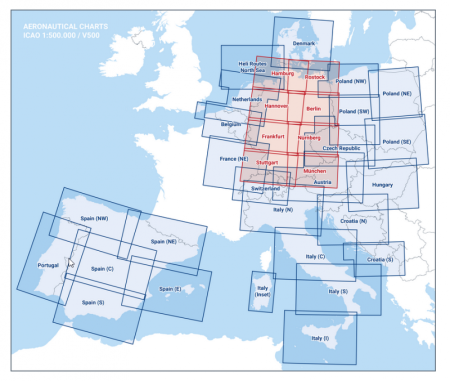 Carte de vol à voile OACI Munich 2024 Papier