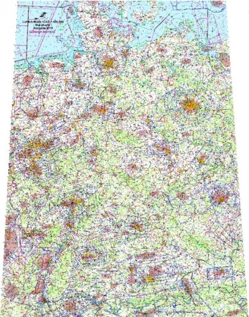 ICAO carte murale 1:500 000 Allemagne Sud, édition 2025