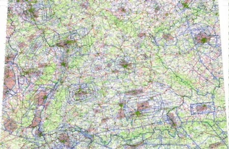 ICAO carte murale 1:500 000 Allemagne Sud, édition 2025