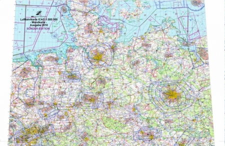 Carte murale OACI 1:500 000 Allemagne, édition 2024