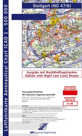 Carte OACI Stuttgart 2024 avec les trajectoires de vol de nuit à basse altitude Carte OACI Stuttgart 2024 avec les trajectoires de vol de nuit à basse altitude