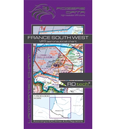 Rogersdata Carte VFR France Sud Ouest 500k 2025