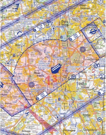 Aeronautical Area Chart Motorflug 2025 Rhein-Ruhr papier plié