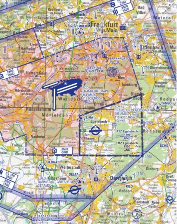 Aeronautical Area Chart Motorflug 2025 Rhein-Main papier plié