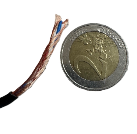 Câble microphone 2 fils blindé 3mm /4m