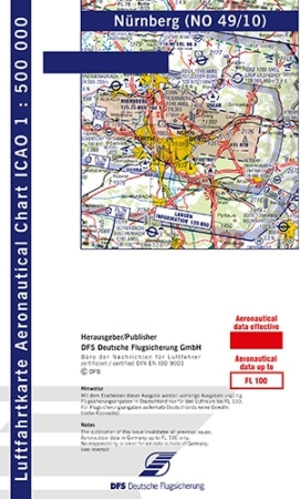 Carte de vol moteur OACI Nuremberg 2024 Papier