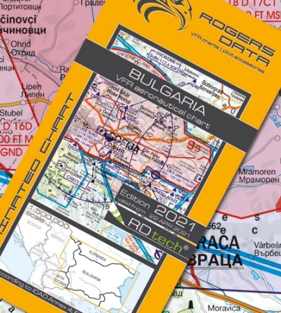Rogersdata Carte VFR Bulgarie 500k 2025 Rogersdata Carte VFR Bulgarie 500k 2025