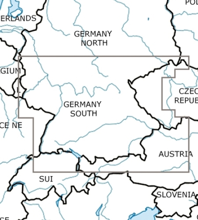 Rogersdata Carte VFR Allemagne Sud Carte murale 2024