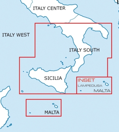 Rogersdata Carte VFR Italie Sud Sicile-Lampedusa-Malte 2025