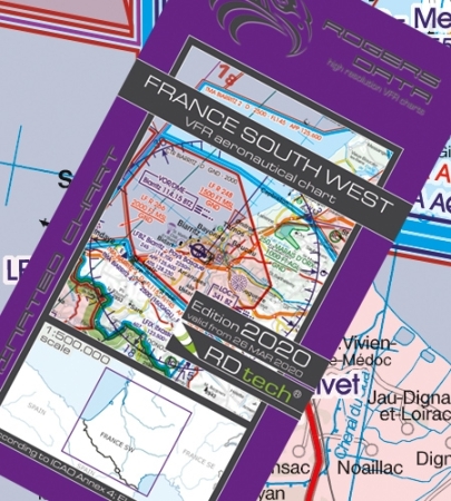 Rogersdata Carte VFR France Sud Ouest 500k 2025 Rogersdata Carte VFR France Sud Ouest 500k 2025