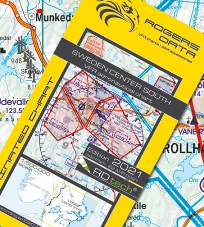 Rogersdata Carte VFR Suède Centre Sud 500k 2025 Rogersdata Carte VFR Suède Centre Sud 500k 2025