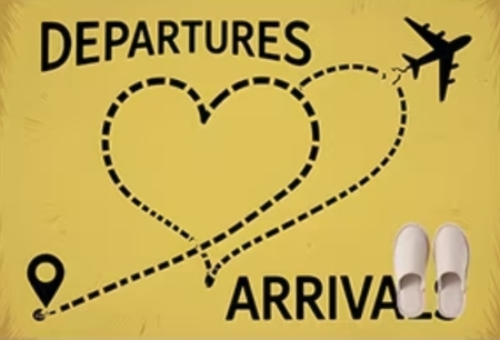 Paillasson Arrivals Departures Cœurs