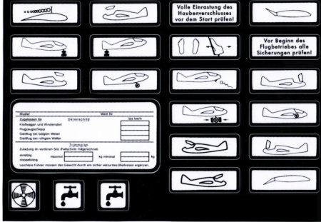 Autocollant de cockpit planeur Autocollant de cockpit planeur