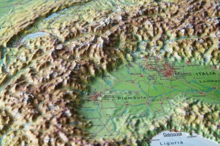 Carte en relief 3D Alpes grande
