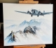 Peinture originale JU52 au-dessus des Alpes