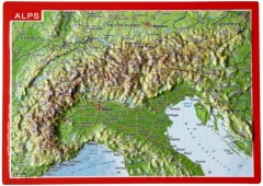 Carte postale en relief des Alpes Carte postale en relief des Alpes