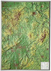 Carte en relief 3D Hesse petite Carte en relief 3D Hesse petite