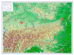 Carte en relief 3D Autriche petite Carte en relief 3D Autriche petite