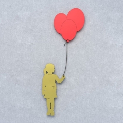 Aimant fille avec ballons Aimant fille avec ballons