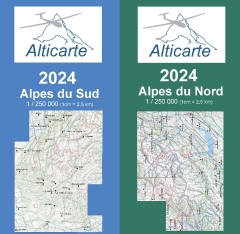 Set de cartes de vol à voile du Sud de la France et des Alpes fran. Alpes du Nord 2024 Set de cartes de vol à voile du Sud de la France et des Alpes fran. Alpes du Nord 2024