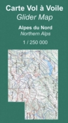 Carte de vol à voile franco. Alpes du Nord 2024 Carte de vol à voile franco. Alpes du Nord 2024