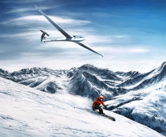 Impression dart DG800 et skieurs Impression dart DG800 et skieurs