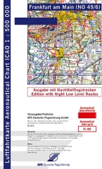 Carte OACI Francfort 2024 avec itinéraires de vol de nuit à basse altitude