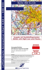 Carte OACI Berlin 2024 avec itinéraires de vol de nuit à basse altitude